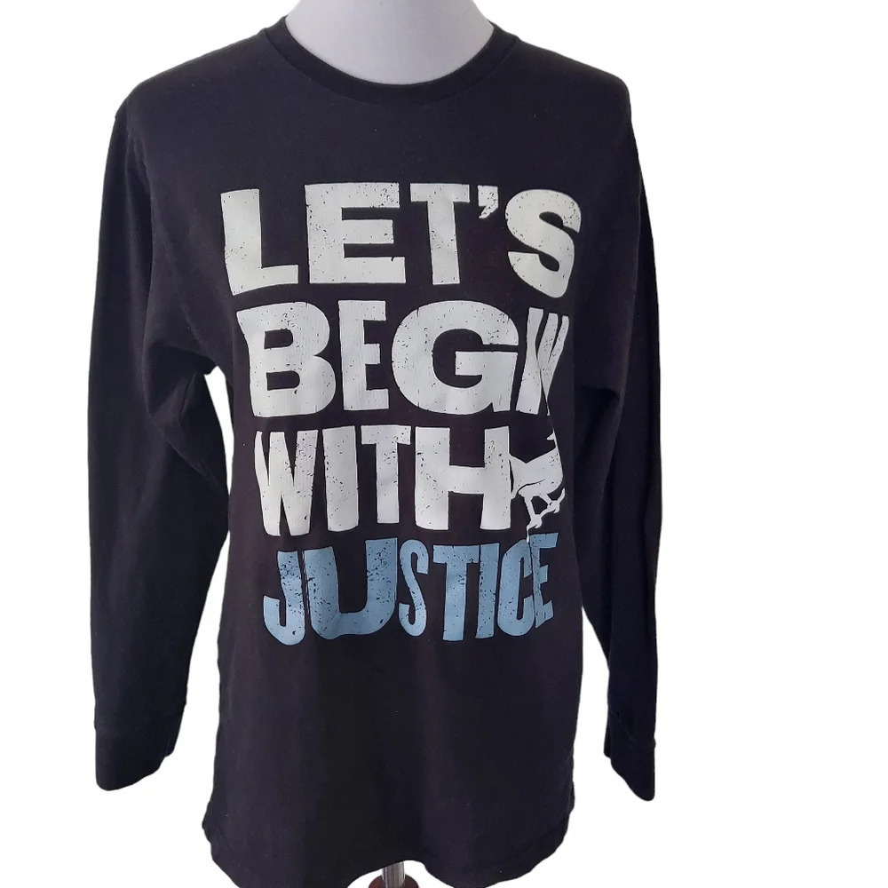 To Kill a Mockingbird Black Blue  Long Sleeve T-Shirt‎ Let's Begin with Justice - Picture 2 of 11